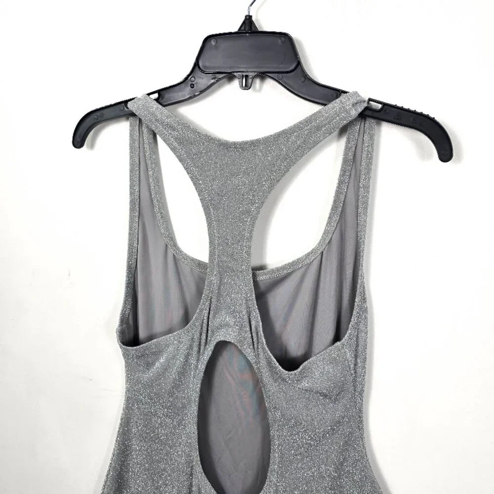 SKIMS Glitter Swim Metallic Dress Cover Up 2X Nickel Silver